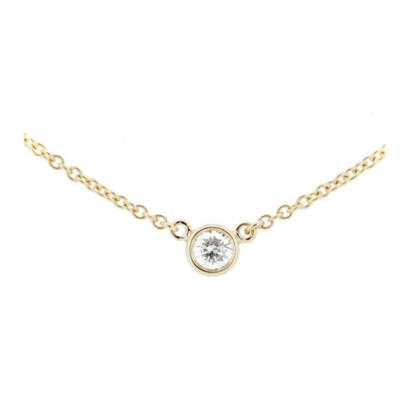 Tiffany & Co By-the-yard Diamond Necklace 4.0 mm 18K Yellow Gold 18K